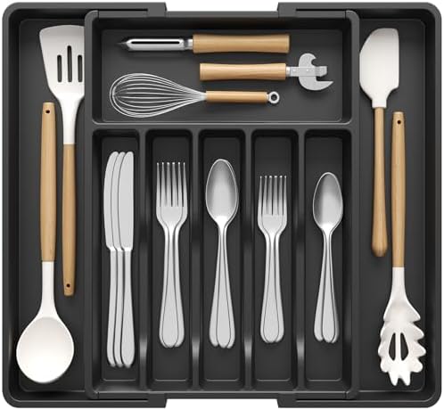 Lifewit Extra Large Silverware Drawer Organizer, Expandable Utensil Tray by Lifewit