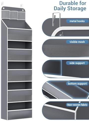 Over Door Hanging Organizer, 5 Tier 44 lb Load Behind Door Storage Bag - Image 5