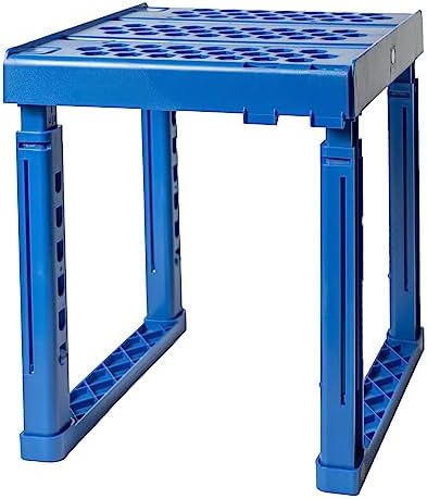 Piffny Locker Organizer Shelf， Adjustable Width and Height, Stackable, Ideal Locker Shelf for School, Office, Gym Lockers, or Even Kitchen Cabinets & Under Sink Organization (Blue) by Piffny