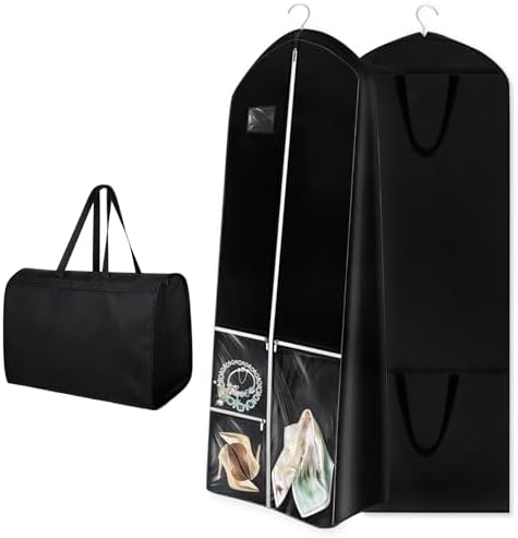 Dress Garment Bags, Black, 70'' Long for Travel by Vadmasfunnygift
