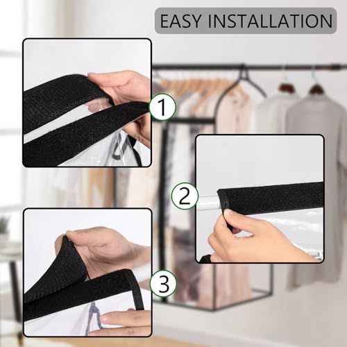 Hanging Garment Bag for Closet Winter Clothes Storage with Clear Window Coat Rack Cover Large Clothing Bags with Zipper Dust Proof Dress Protector (Big) - Image 4