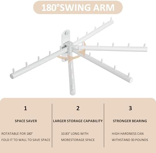 Mooche Swing Clothes Hanger Rack, Garment Racks 9.45" Long, White - Image 2