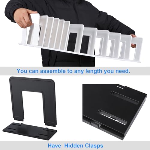 Adjustable File Sorter Accessories 6 Pieces Upright Plates, Expandable File Folder Holder Accessory, Desktop Binder Organizer, School Office File Organizer, Translucent Frosted - Image 3