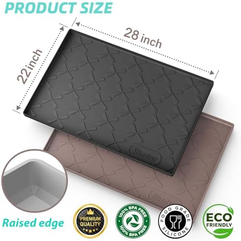 SIKADEER Waterproof Under Sink Mat Silicone 28" x 22" Kitchen Cabinet liner - Image 3