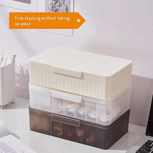 Cable Organizer Box Extra Wide, Travel Charger Cord Earphone Storage Case with Lid (Translucent White) - Image 4