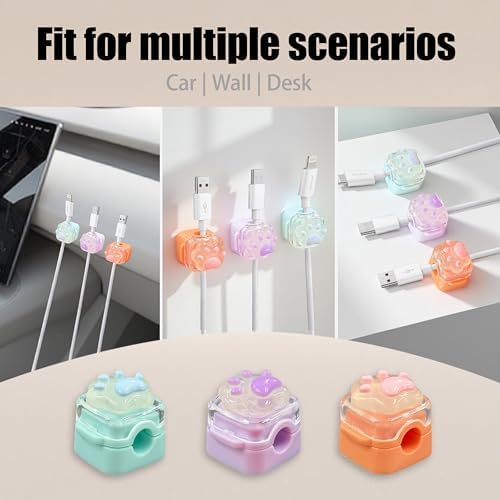 9Pack Magnetic Cable Clips,Night-Glowing Cord Holder,3Color - Image 4