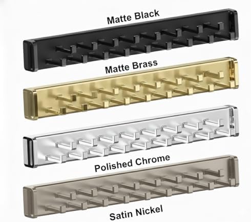 15-Hook Designer Wardrobe Reversible Closet Tie Rack with 11.22 Inch Retractable Pullout Extension (Matte Brass) - Image 3