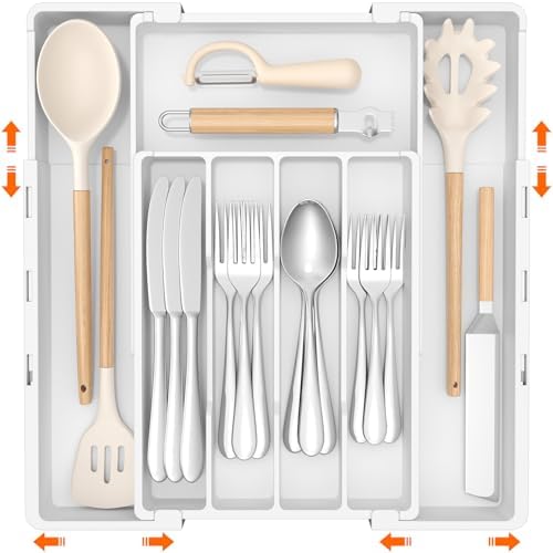 Lifewit Expandable Silverware Drawer Organizer, Utensil Tray for Kitchen by Lifewit