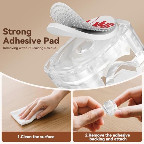 6Pack Cable Clips Cord Organizer for Desk, 360° Rotatable, Clear - Image 4