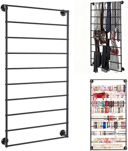 10 Tier Scarf Display Rack Tie Hijab Ribbon Organizer Gift Wrap Paper Holde by kunghei