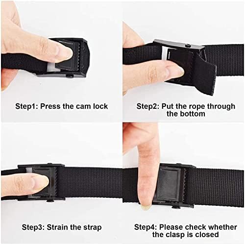 4pcs Lashing Straps 59"x1" Tie Down Straps with Adjustable Heavy Duty Cam Buckles for Kayak, Cargo, Luggage, Cinch, Canoe, Bicycles, Motorcycles, TruckSecure Straps （Sky Blue） - Image 5