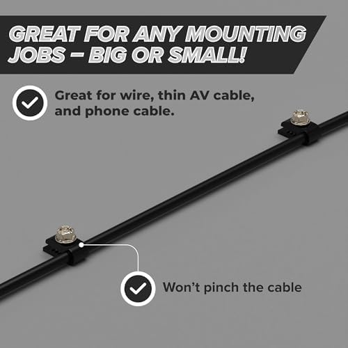 THE CIMPLE CO Mini Screw-in Cable Clips and Fasteners - Indoor/Outdoor Single Screw Clips - 3mm Wire Clamps for Fiber Optic Cables and Thermostat, Ground Wires - 3 mm (1/10 Inch), Black, 10 PCS - Image 2