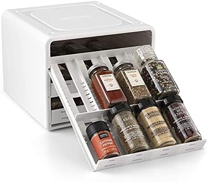YouCopia SpiceStack® Adjustable Spice Rack Organizer, Pull-Down 24-Bottle Seasonings and Spices Holder for Kitchen Cabinet and Pantry Organization with 104 Included Labels by YouCopia
