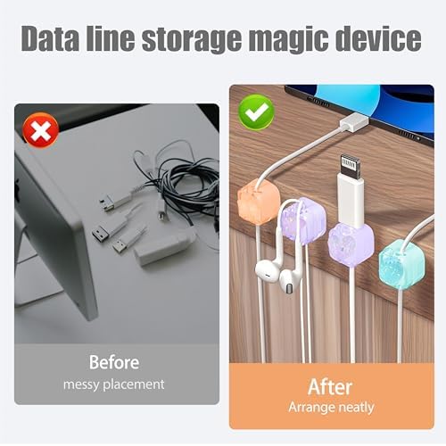 9Pack Magnetic Cable Clips,Night-Glowing Cord Holder,Mix - Image 4