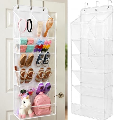 HOMELUX THEORY Hanging Shoe Organizer for Closet, 6-Tier, 120D, Transparent by HomeluxTheory