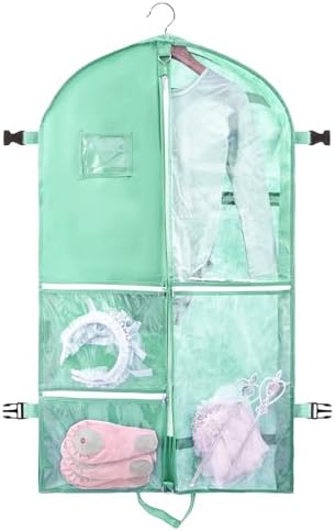 1 Pack Garment Bag for Dance Costumes,40 Inch Dance Garment Bags for Dancers Kids Dance Recital Bags Competition Cheer Uniform Garment Bag for Travel Storage,Dance Recital Gifts for Girls by QEES