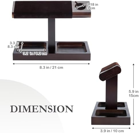 ProCase Wood Watch Display Stand Holder for Men, Fathers Day Gift for Dad, Wristwatch Tower with T-Bar Design, Hanging Watch Rack, Wooden Wrist Watch Tree - Image 5