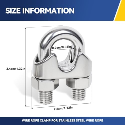 12 Pcs 5/16 inch Wire Rope Clips,Wire Rope Clamp,Cable Clamp - Image 2