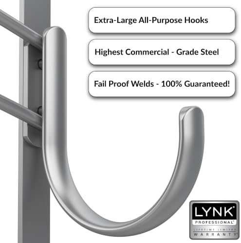 LYNK Professional® Home™ Over the Door Hooks - 9 Hook – Over the Door Coat Rack - Over the Door Hanger - Hanging Towels or Clothes - Bathroom, Bedroom, Laundry Room - Lifetime Ltd. Warranty, Platinum - Image 4