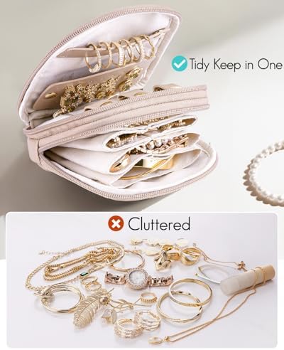 VLANDO 2-Layer Travel Jewelry Organizer for Rings,Earrings,Necklaces - Image 6
