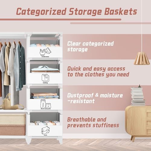 Portable Closet, Easy Assembly, Large Capacity Wardrobe Closet - Image 3
