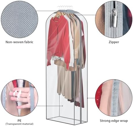 Zilink Fur Coat Storage Bags Dress Bags for Gowns Long 60 in, 4 Pack - Image 5