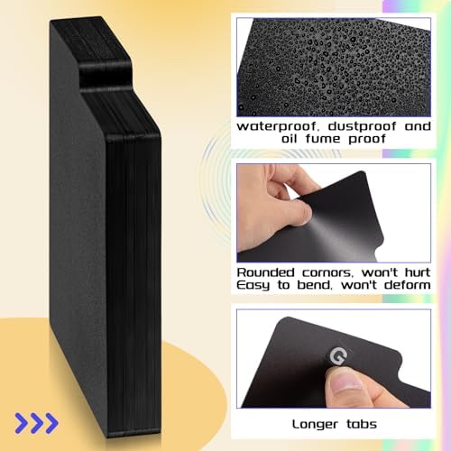 Skyygemm 50 Pcs CD Divider Tabs Black Plastic with Alphabet Stickers - Image 3