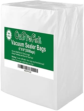 O2frepak Pint 6"x10" Vacuum Sealer Bags 300ct for Food Storage by O2frepakDirect
