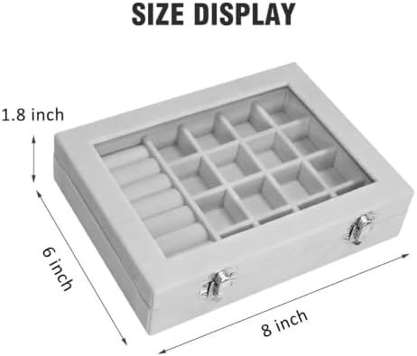 Vicoter Rings Organizer Tray 7 Slots Velvet Jewelry Earring Storage Box - Image 2