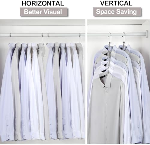 TOPIA HANGER Clothes Hanger Space Saving, 6 Tier Shirt Coat Hangers Space Saving No Bump Shoulder Hangers with No Slip Foam Padded Hangers Closet Organizers and Storage for Men and Women 2 Pack-CT64B - Image 3