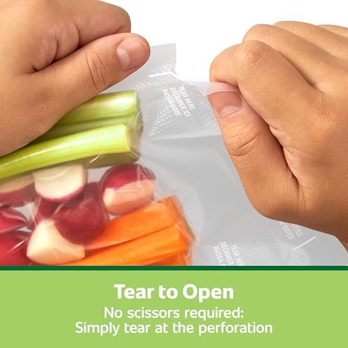 FoodSaver Pint Pre-Cut Vacuum Seal Bags, Easy Use Vacuum Storage Bags, Align to Seal and Tear to Open Vacuum Sealer Storage Bags, 27 Pack - Image 5