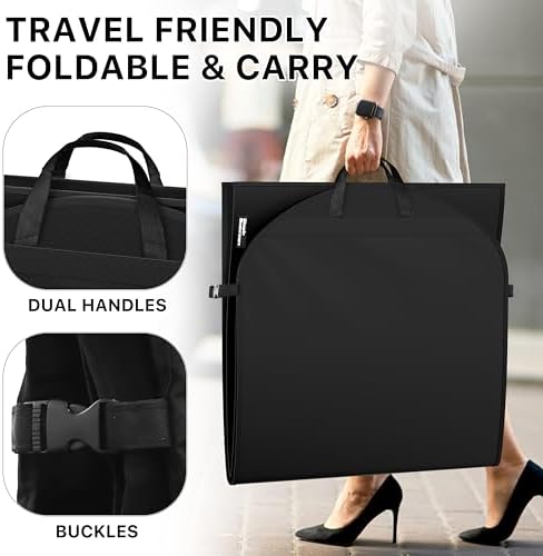 Simple Houseware 43" Travel Garment Bag with Pockets, Heavy Duty Suit Bag - Image 5