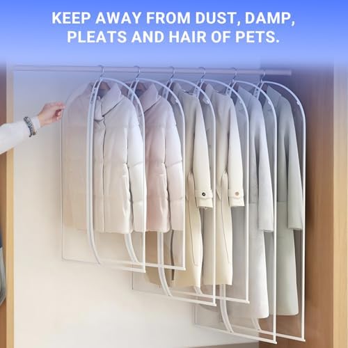 Garment Bags for Hanging Clothes 24'' x 60'' (Set of 12) Coat Covers for Closet Foldable Washable Dress Bags for Hanging Clothes for Long Dress Dance Costumes Suits Gowns Coats - Image 6