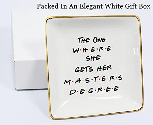 NZY Masters Degree Ring Dish Gifts for Students-Graduation Gifts for Best Friends Daughter Cousin Sister,MBA Present-The One Where She Gets Her Master's Degree-Jewelry Holder Trinket Tray - Image 6
