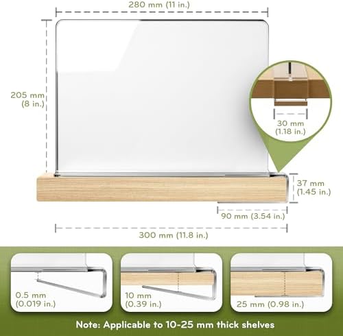 6 Pack Acrylic Shelf Dividers Closet Organizers, Closet Shelf Dividers - Image 2