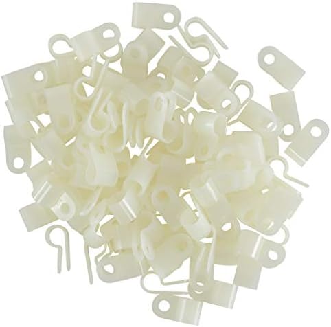 GTSE - White Nylon Plastic Cable Clamps 1/4 Inch Screw Mount 100 Pack - Image 2