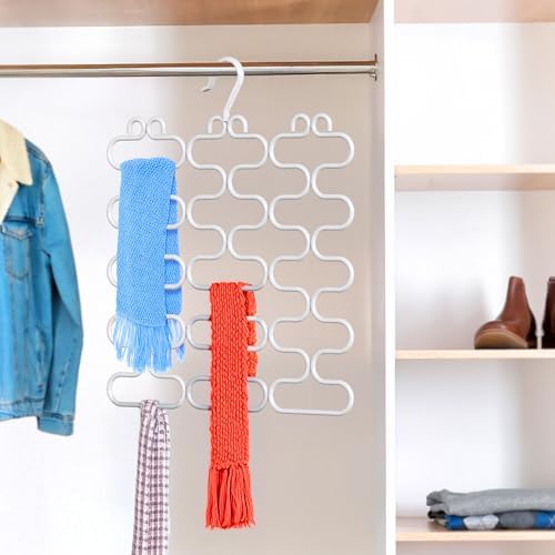 Deco Brothers Scarf Hanger for Closet, 23 Loop, White - Image 2