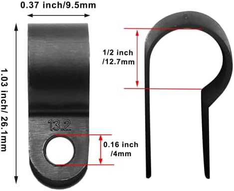 1/2 Inch R-Type Cable Clamps, 120pcs Nylon Wire Cable Clips - Image 2