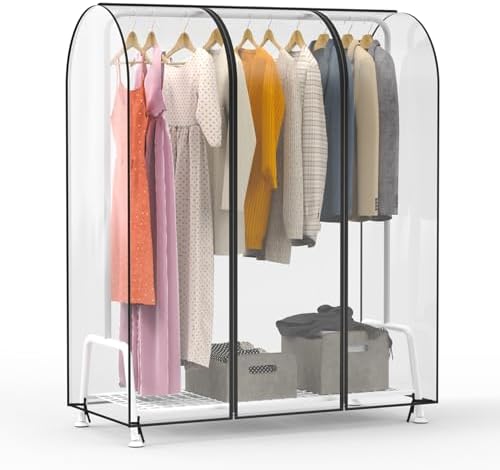 Zilink Clear Garment Rack Cover Transparent Clothes Rack Cover 50 in by Zilink