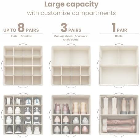 Varhomax Shoe Organizer Box for Closet, Fabric Storage Basket - Image 4