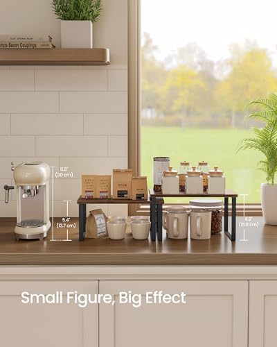 SONGMICS Cabinet Organizer Shelf, Set of 2 Spice Rack, Kitchen Storage - Image 7