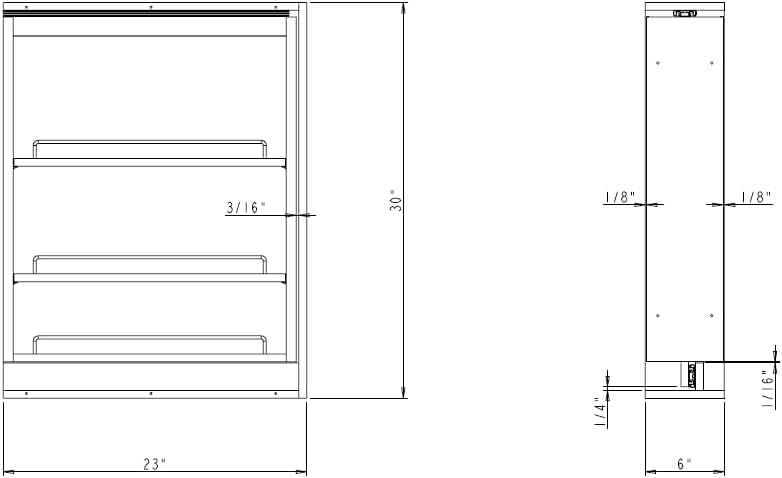 Dowell 6" Base Filler Pullout Organizer with Adjustable Shelves (Wood 4005 0630B) - Image 6