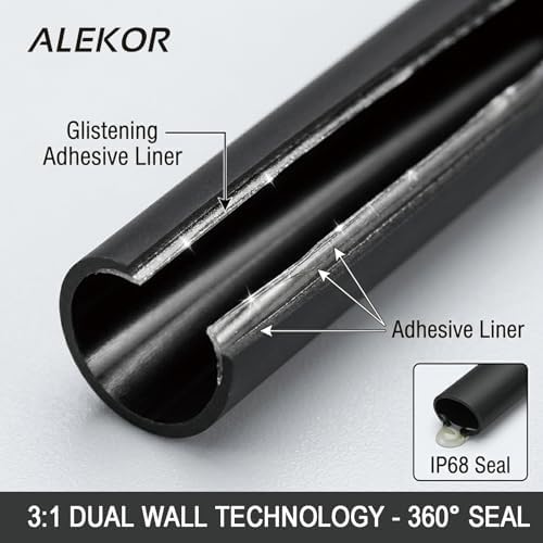 3:1 Dual Wall Heat Shrink Tubing Kit 240 PCS Black - Image 3