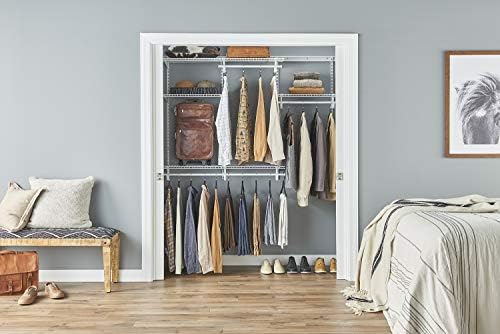 ClosetMaid ShelfTrack Wire Closet Organizer System, Adjustable from 4 to 6 Ft., With Shelves, Clothes Rods, Hardware, Durable Steel, White - Image 3