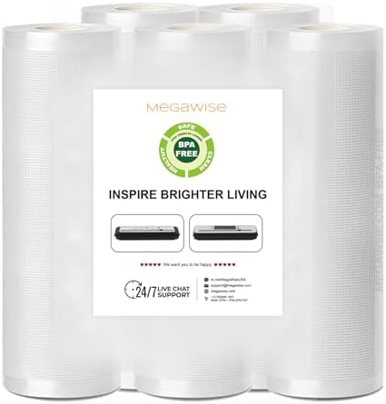 MEGAWISE Vacuum Sealer Bags 25 Count 11x14", BPA-Free Embossed Bags by MEGAWISE
