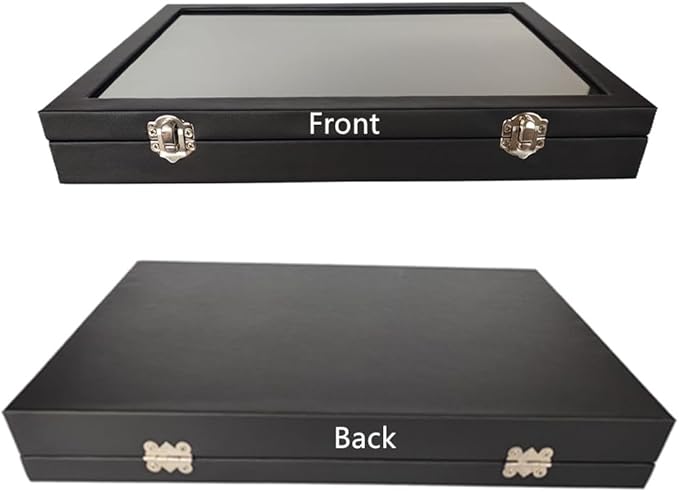 Wooden Jewelry Organizer Tray Box with Clear Lid, Travel Rectangle Organization Storage Box with Metal Clasp, Velvet Blank Jewelry Display Case for Necklaces Bracelets Rings Accessories (Black)