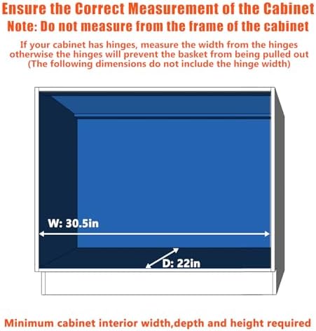 ROOMTEC Pull Out Cabinet Organizer, Cabinet Pull Out Shelves 30" W x 21½" D, Heavy Duty Cabinet Drawers Slide Out Kitchen Cabinet Organizers Storage Shelf - Image 4
