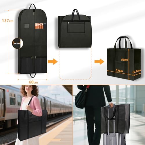Travel Garment Suit Bag 54" for Hanging Clothes for Men Suits Shirts Coats - Image 7