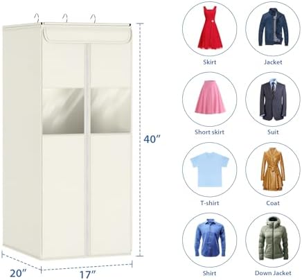 Zilink Garment Storage Bags for Hanging Clothes Suit Garment Bag 40in Beige - Image 4