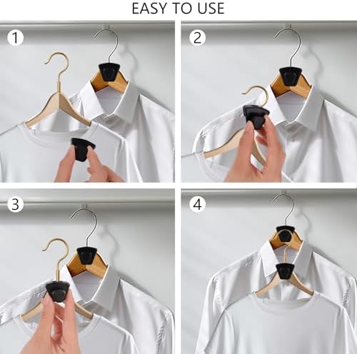 60 Pack Space Saving Hanger Hooks, Black Plastic Triangle Hangers, Connector Hooks for Closet Organizers and Storage in Dorms and Homes - Image 3